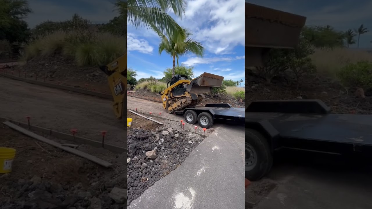 SKID STEER LOADING FAIL!!!! SHREDDED TRAILER! #excavator #caterpillar