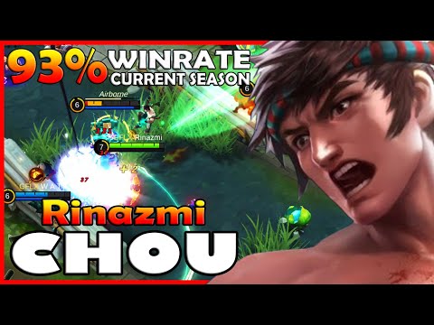 Chou 93% Winrate Current Season! | Top Global | Rinazmi | Mobile Legends