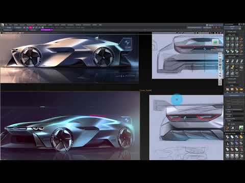 Sketch Modeling a Car Exterior part 1: Creating a curve network.