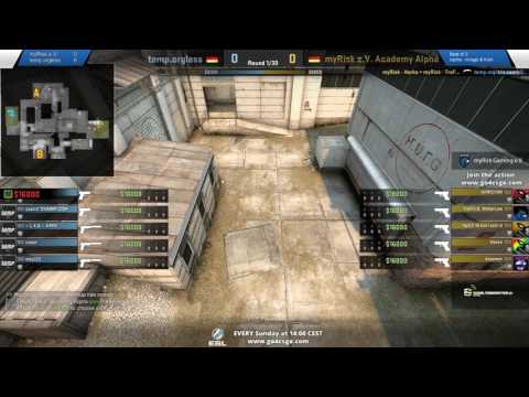 [myRisk TV | SlicewOw] Academy Alpha vs. temp.orgless - ESL Open League Playoffs - Map 1: de_cache