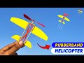 How To Make Rubberband Helicopter Plane Homemade Propeller Rubberband Flying Toy Easy Drone