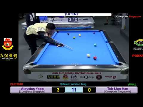 Aloysius Yapp Vs. Toh Lian Han | Race To 11 -  NATIONAL 9 BALL CHAMPIONSHIP .
