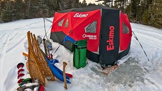 Ice Camping Brook Trout on Moosehead Lake