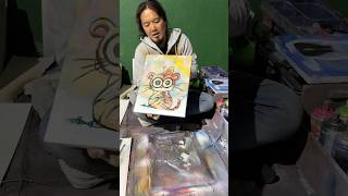 She asked him to upgrade the canvas with spray paint！#スプレーアートエデン#スプレーアート