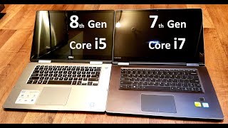 8th Gen Intel Core i5 vs 7th Gen i7 PERFORMANCE. i5-8250U QUAD-Core vs i7-7500U DUAL-Core