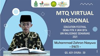 Download lagu Muhammad Zahron Nasywa - Pati || MTQ Edufest 2021 mp3