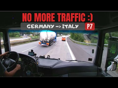 CV Driving Mercedes Actros - POV Truck Driving from Germany to Italy P7