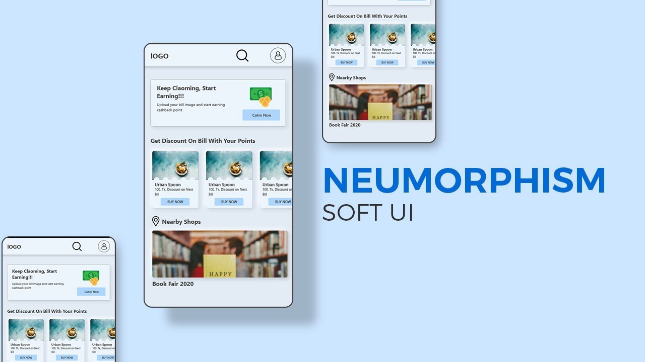 Neumorphism Soft UI design in Adobe XD (2020)