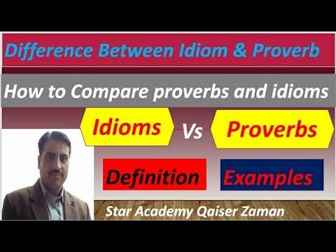 difference between idiom and proverb/comparison of idiom proverb/proverb idiom definition difference