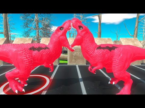 RED BATMAN T-REX DEATH RUN - Animal Revolt Battle Simulator