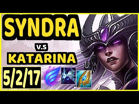 T1 FAKER (SYNDRA) vs KATARINA - 5/2/17 KDA MID GAMEPLAY - KR Ranked GRANDMASTER