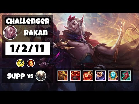 Rakan Support 11.8 Challenger Gameplay Replay - S11 (1/2/11) - KOREAN