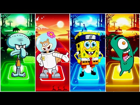 SQUIDWARD VS SANDY CHEEKS VS SPONGEBOB VS PLANKTON - TILES HOP