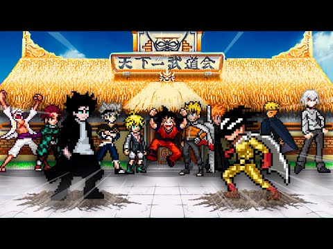 O MAIOR TORNEIO DE PROTAGONISTAS DOS ANIMES EM SEU AUGE NO MUGEN!! 64 PROTAGONISTAS!!