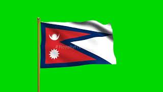 Nepal National Flag | World Countries Flag Series | Green Screen Flag | Royalty Free Footages