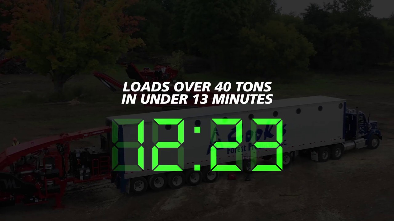Morbark 5048X Drum Chipper Timed Loading 40 Tons of Chips