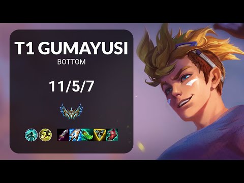 T1 Gumayusi Ezreal vs Xayah BOTTOM - KR CHALLENGER Patch 15.8