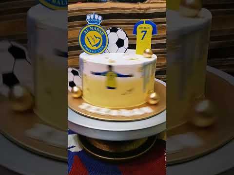 Ronaldo AL NASSSR THEME CAKE WITH CHOCOLATE FLAVOUR #footballskills #ronaldo #ytshorts #cr7 #cake