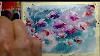 Wet-in-Wet Watercolor Magic ✨ Salt & Tissue Effects for Fantasy Flowers 🌸