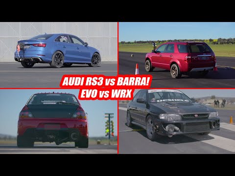 EVOs vs Soccer Mums vs RS3 - All Wheel Drive class at Runway Thrash 2019