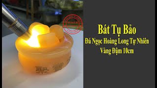 Bát Tụ Bảo Đá Ngọc Hoàng Long Tự Nhiên Vàng Đậm Đường Kính 10cm