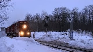 preview picture of video 'CP 5994 departing Mactier (19FEB2014)'