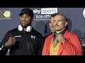 OLEKSANDR USYK DRESSES LIKE THE JOKER AS HE FACES OFF WITH ANTHONY JOSHUA FOR FIRST TIME IN FACE OFF