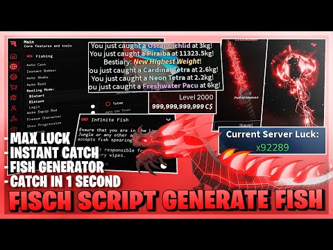 Fisch Script *NO KEY* - Fish Generator, Get Any Rod, Max Level Fast, Auto Sell, Dupe & More! 🎣⚡