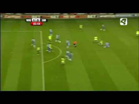 Real Zaragoza 3rd goal v Wigan at DW