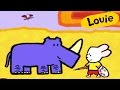 Cartoon For Kids Louie Draw Me A Rhinoceros HD Learn To Draw
