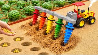 DIY Mini Tractor 5-Hole Drill 🌱 Seed Planting Machine | Science Project | HP Mini