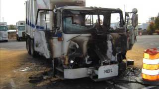 ASL  Heil/Python garbage truck destroyed in fire