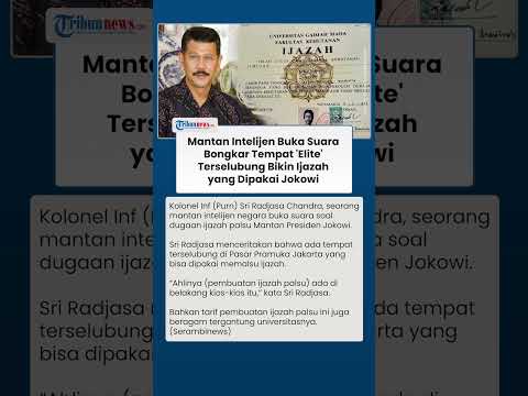 Mantan Intelijen Bongkar Tempat Rahasia Ahli Buat Ijazah, Tuding Jadi Tempat yang Dipakai Jokowi