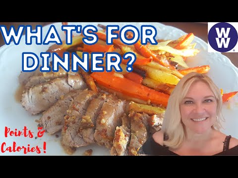 WHAT'S FOR DINNER? GARLIC-HERB PORK TENDERLOIN, POTATOES & CARROTS | WW POINTS & CALORIES