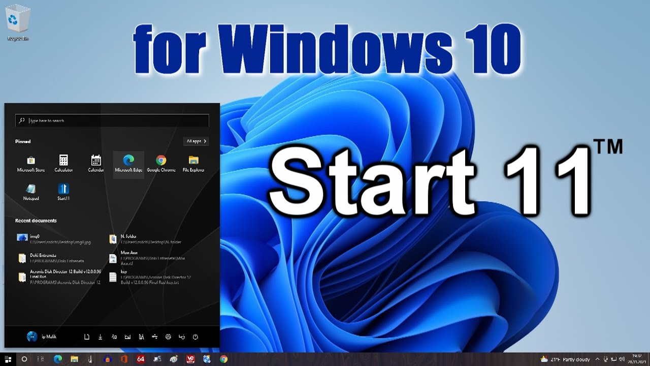 Make your desktop look like Windows 11 on Windows 10. Start11