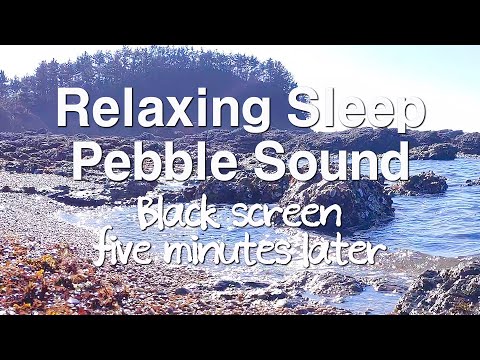 Sleep Sound / Pebble Beach / Ocean Wave Sounds / Black Screen(5 Minutes)/White Noise - Relax Slow TV