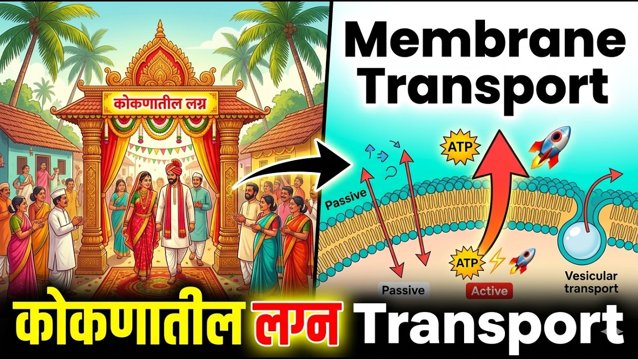 Membrane Transport Explained Through कोकणातील लग्न 💍 | Passive vs Active Transport Made Simple