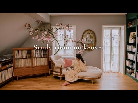 #173 I built my dream home library | From bare room to cozy study | DIY & Vintage Finds