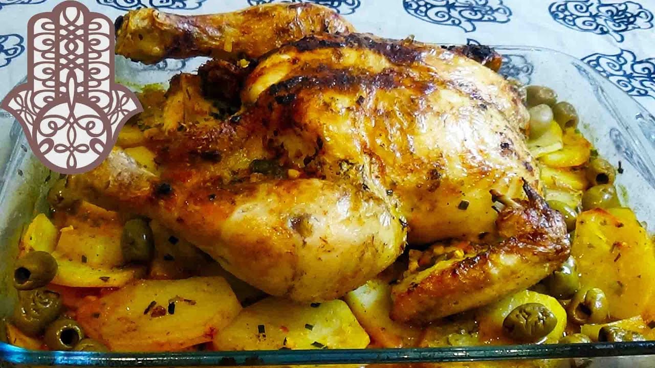 Poulet et pommes de terre rôti au four