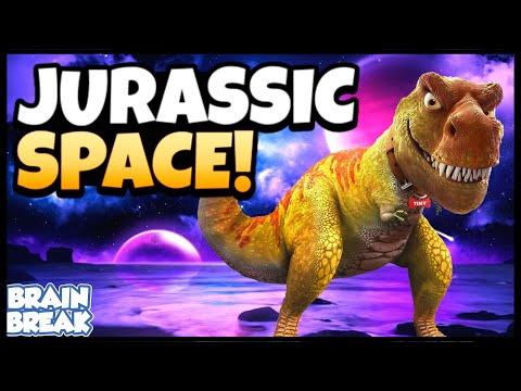 Jurassic Space Chase | Solar Eclipse Brain Break | Dinosaur Run