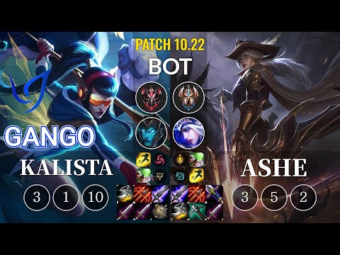 CGA Gango Kalista vs Ashe Bot - KR Patch 10.22