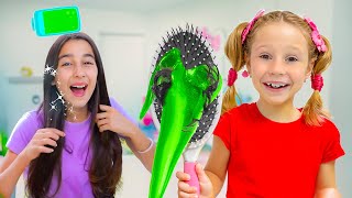 Настя помогает своим друзьям. Добрые видео для детей