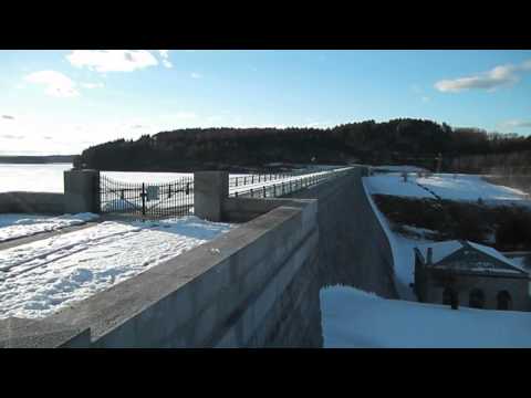 Panoramic view of Wachusett Dam in Clinton Ma. March 23 2013