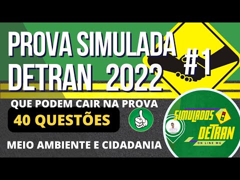 PROVA SIMULADA DO DETRAN MG  2022 - 30 QUESTÕES Sobre  MEIO AMBIENTE E CIDADANIA - PROVA DO DETRAN