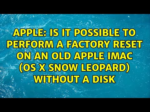 Is it possible to perform a factory reset on an old Apple iMac (OS X Snow Leopard) without a disk
