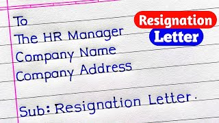 Resignation Letter For Company | Resignation Letter | How To Write Resignation Letter |