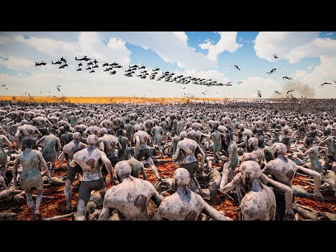 OMG! 100 APACHE AH-64 Helicopter VS 5000000 Zombies: Who Will Win? Ultimate Epic Battle Simulator 2