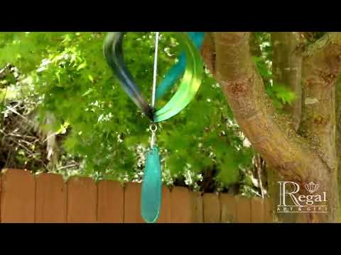 13509 Hanging Wind Spinner Blue Monarch