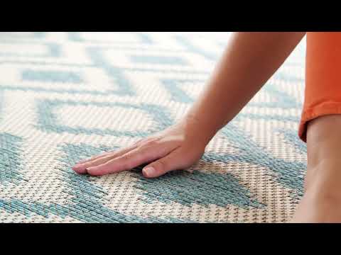 Tapis intérieur / extérieur Isle Fibres synthétiques - Bleu ciel - 140 x 200 cm