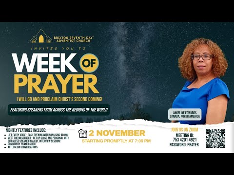 Brixton SDA Week of Prayer 2025 - Sunday 2 November - Angeline Edwards